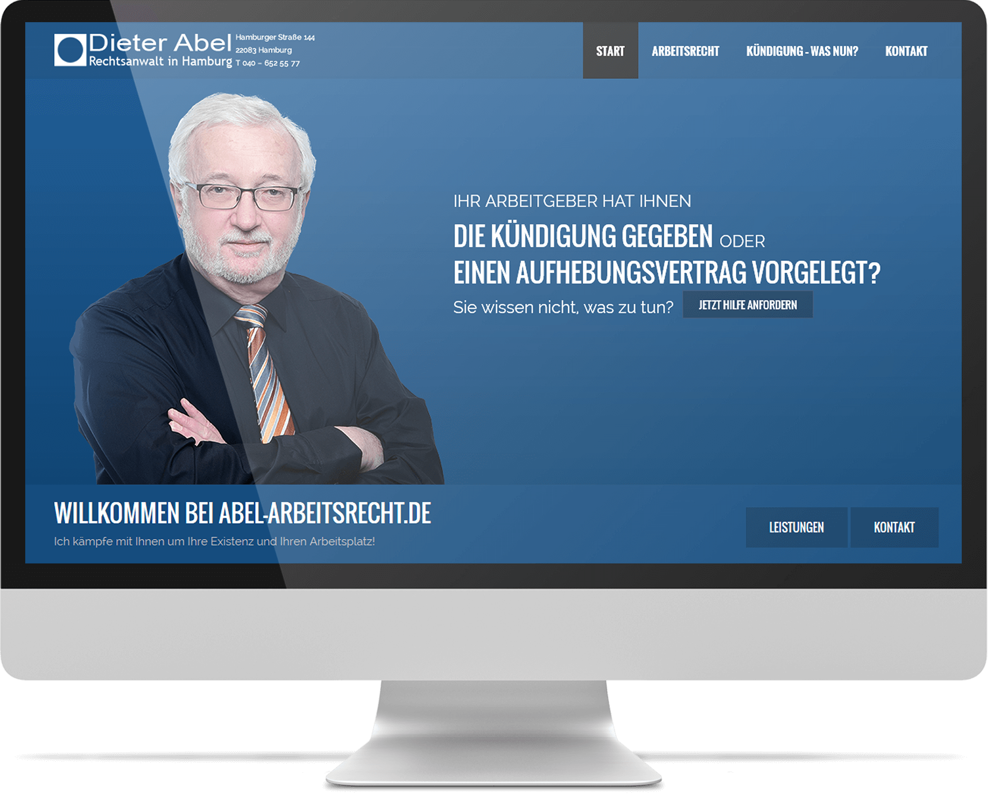 Webdesign & WordPress Referenz RA Abel Kündigungsrecht