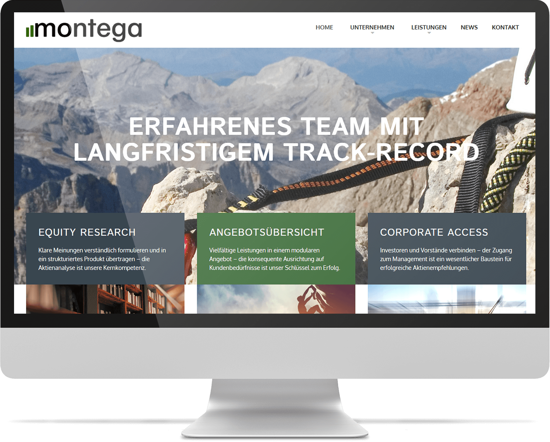 Webdesign & WordPress Referenz Montega AG