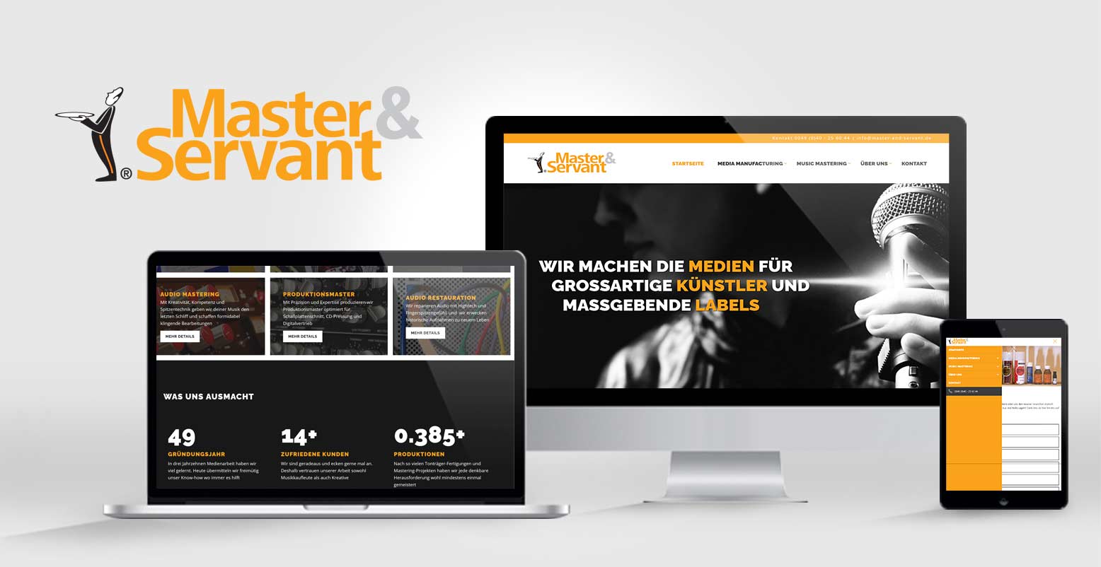 WordPress Redesign für Master & Servant aus Hamburg