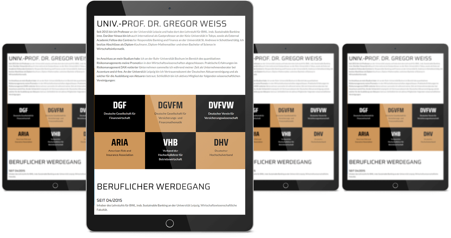 Webdesign & WordPress Tablet Prof. Weiß