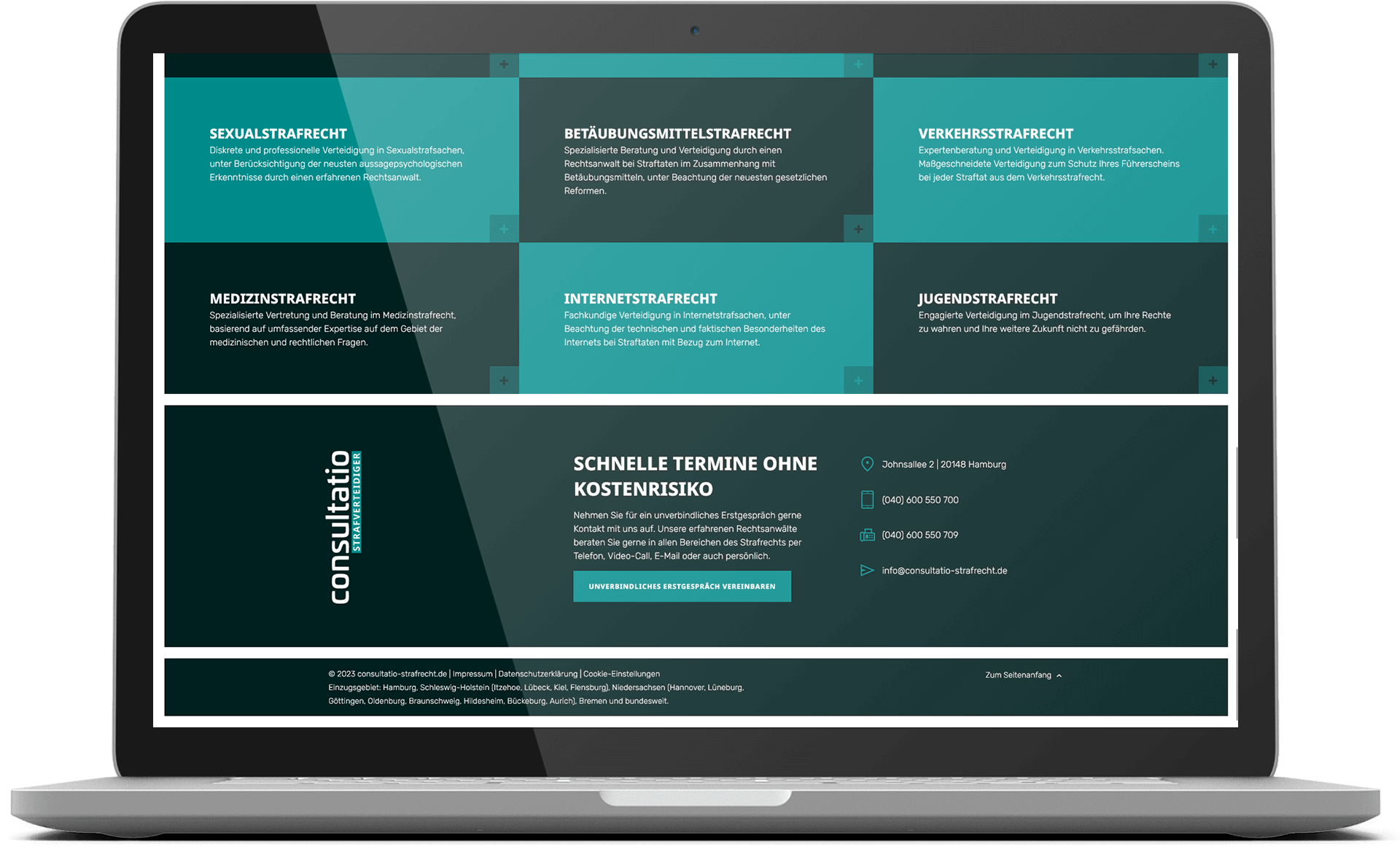 Webdesign & WordPress Notebook cosultation Strafverteidiger